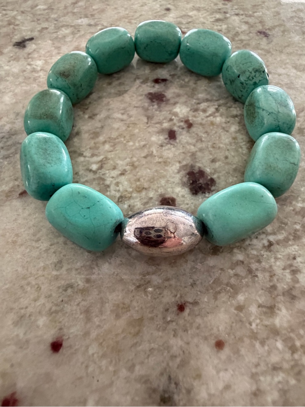 Simon Sebbag Turquoise Beaded Bracelet with Silver Accent